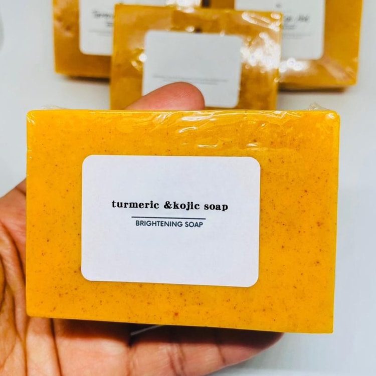 Turmeric Lemon Kojic Acid Handmade Soap for Glowing Skin Facial Body Care