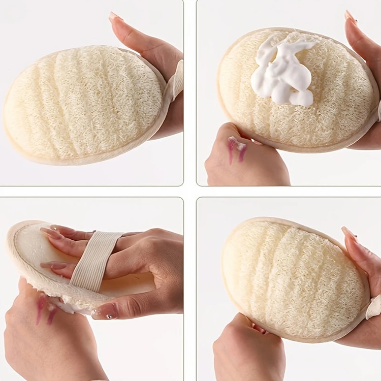 Popular Seller Soft Shower Brush Natural Loofah Exfoliating Sponge Body Scrubber Cleaner Pad Skin Care Tool