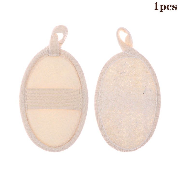 Popular Seller Soft Shower Brush Natural Loofah Exfoliating Sponge Body Scrubber Cleaner Pad Skin Care Tool