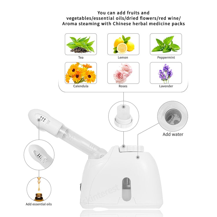 Beauty Pore Cleaner Fog Steamer, Skin Care Moisturizing Aroma Herbal Steaming SPA Machine