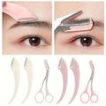 Professional Eyebrow Trimmer Set, Curved Eyebrow Razor, Scissors with Comb & Grooming Kit for Beginner Beauty Tools