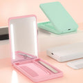 Rechargeable LED Makeup Mirror Travel Portable Cosmetic Mirror Set with Smart Fill Light and Beauty Tools