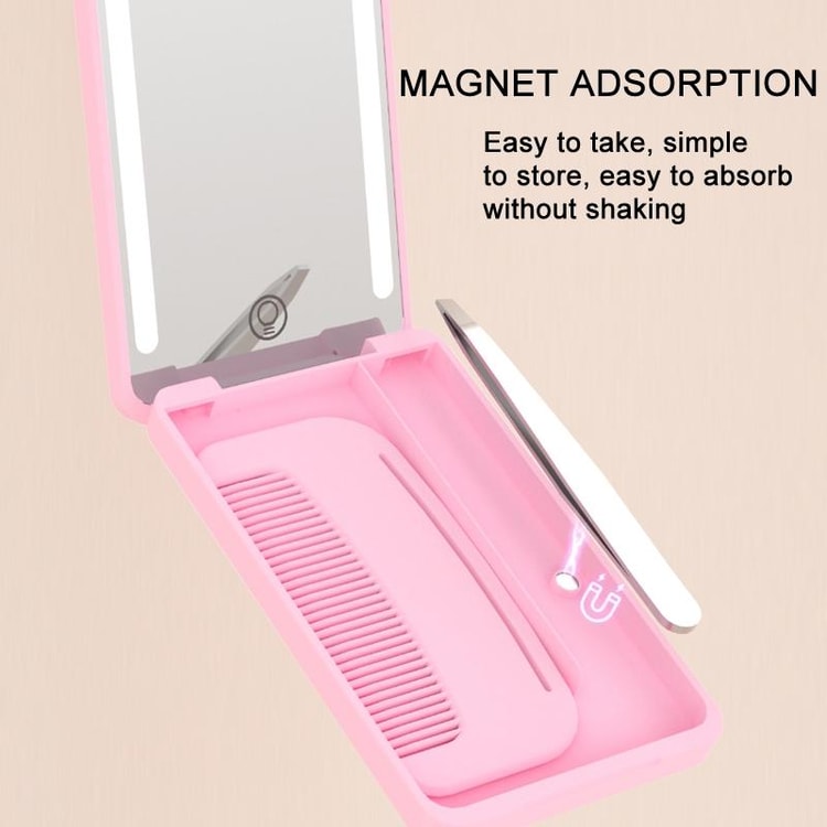 Rechargeable LED Makeup Mirror Travel Portable Cosmetic Mirror Set with Smart Fill Light and Beauty Tools
